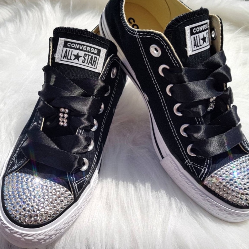 Black bling converse